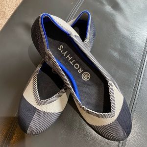 Rothy’s Classic Flat in Black/White Pattern, Size 7.5